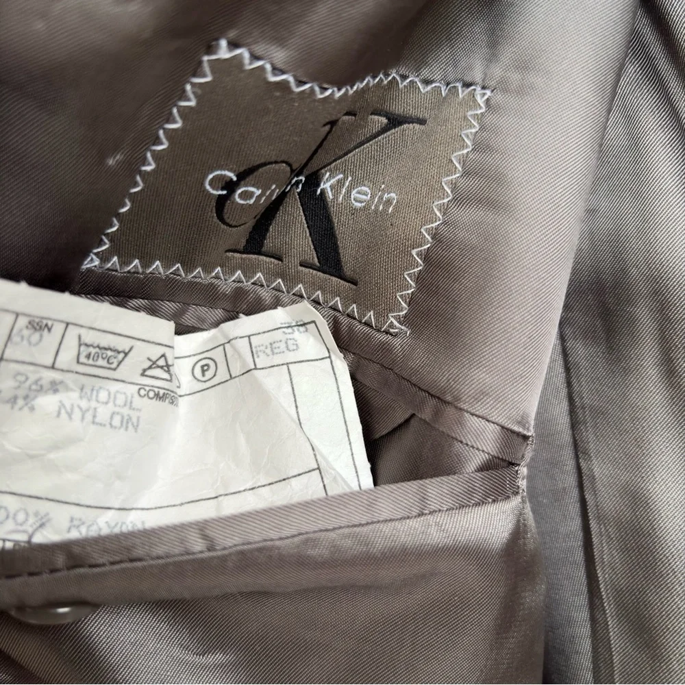 Calvin Klein Men 30R Wool Suit Jacket Sport Coat Blazer Gray Brown Taupe